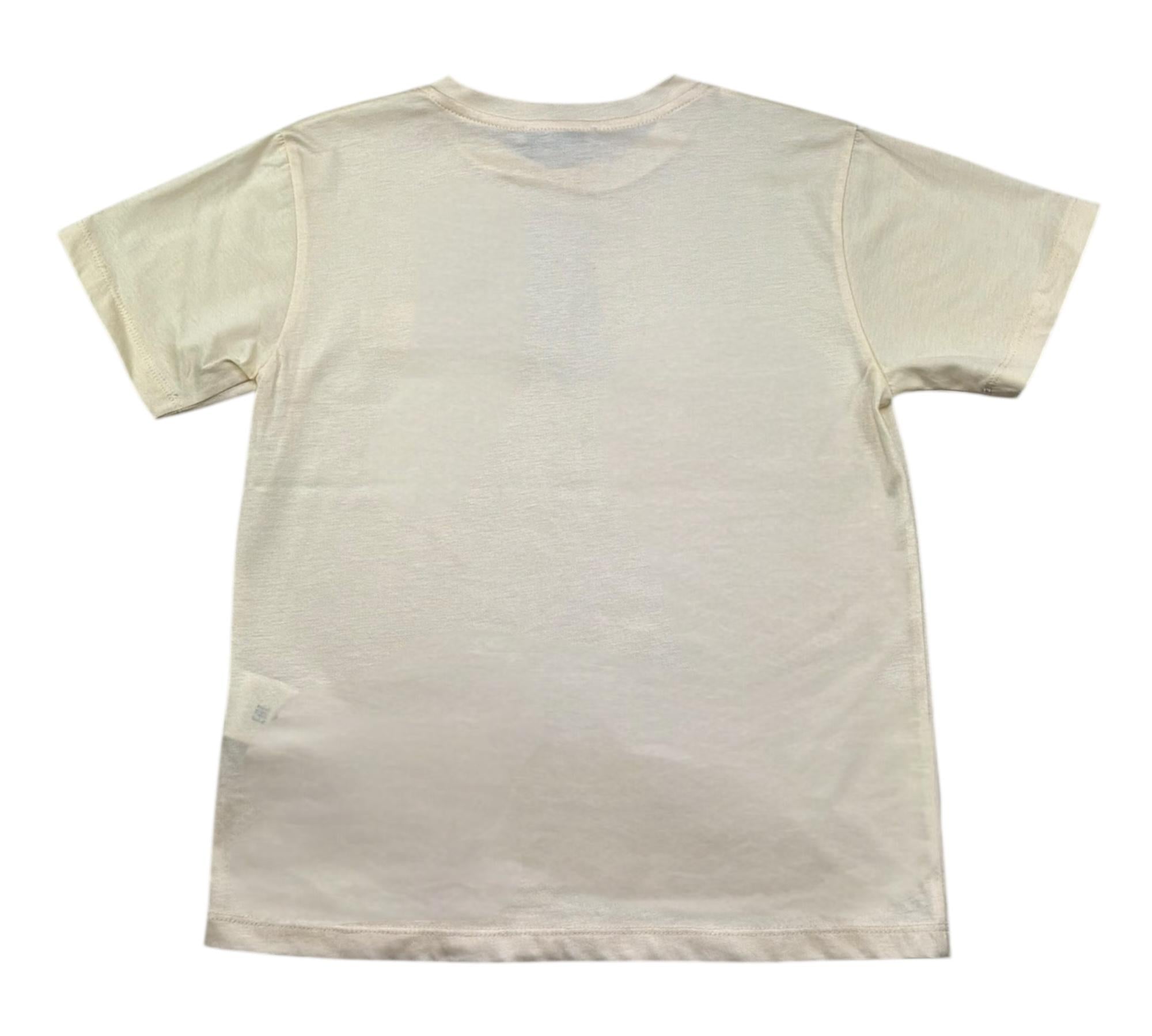 Paolo Pecora T-Shirt Girocollo Tinta Unita con Taschino per Bambino PP4243 PANNA PAOLO PECORA 