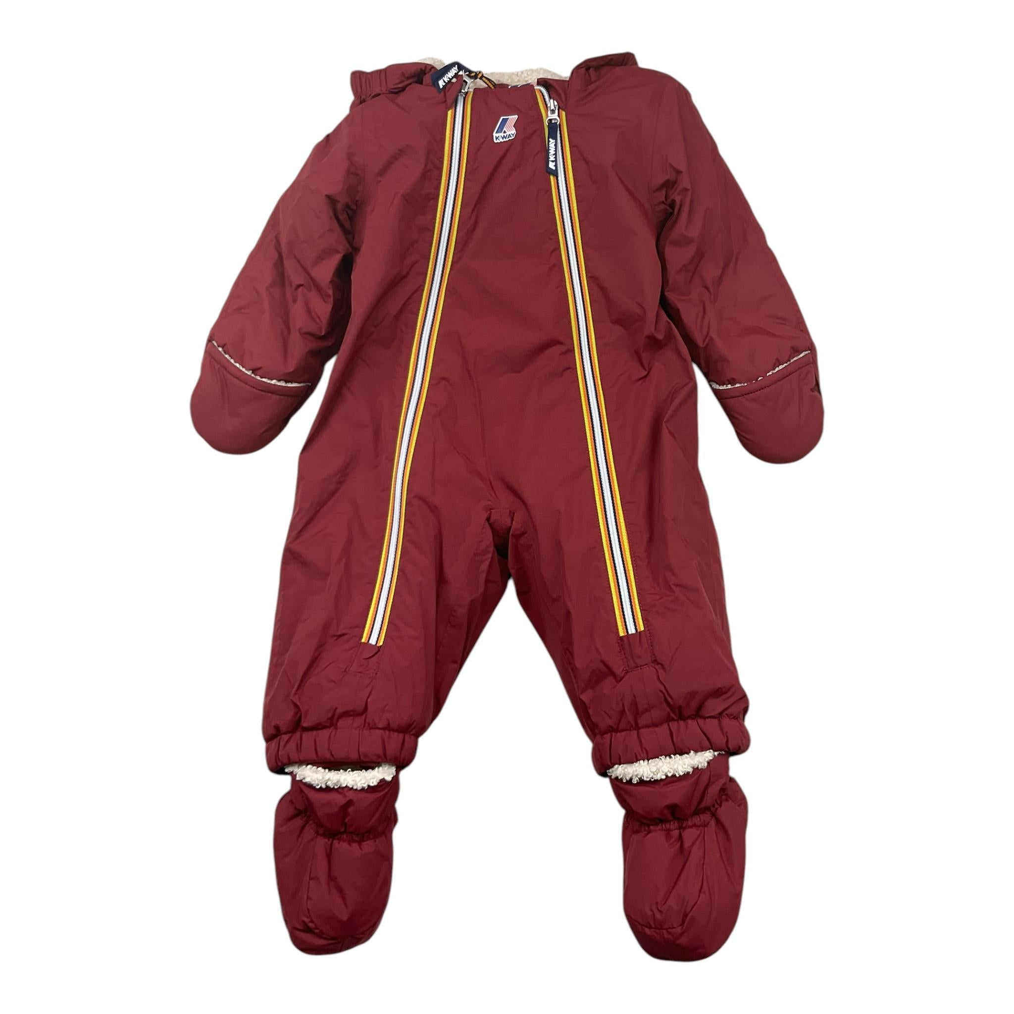 K-WAY eskimo tinta unita con cappuccio Bordeaux per Neonato K8124PW BORDEAUX K-WAY 