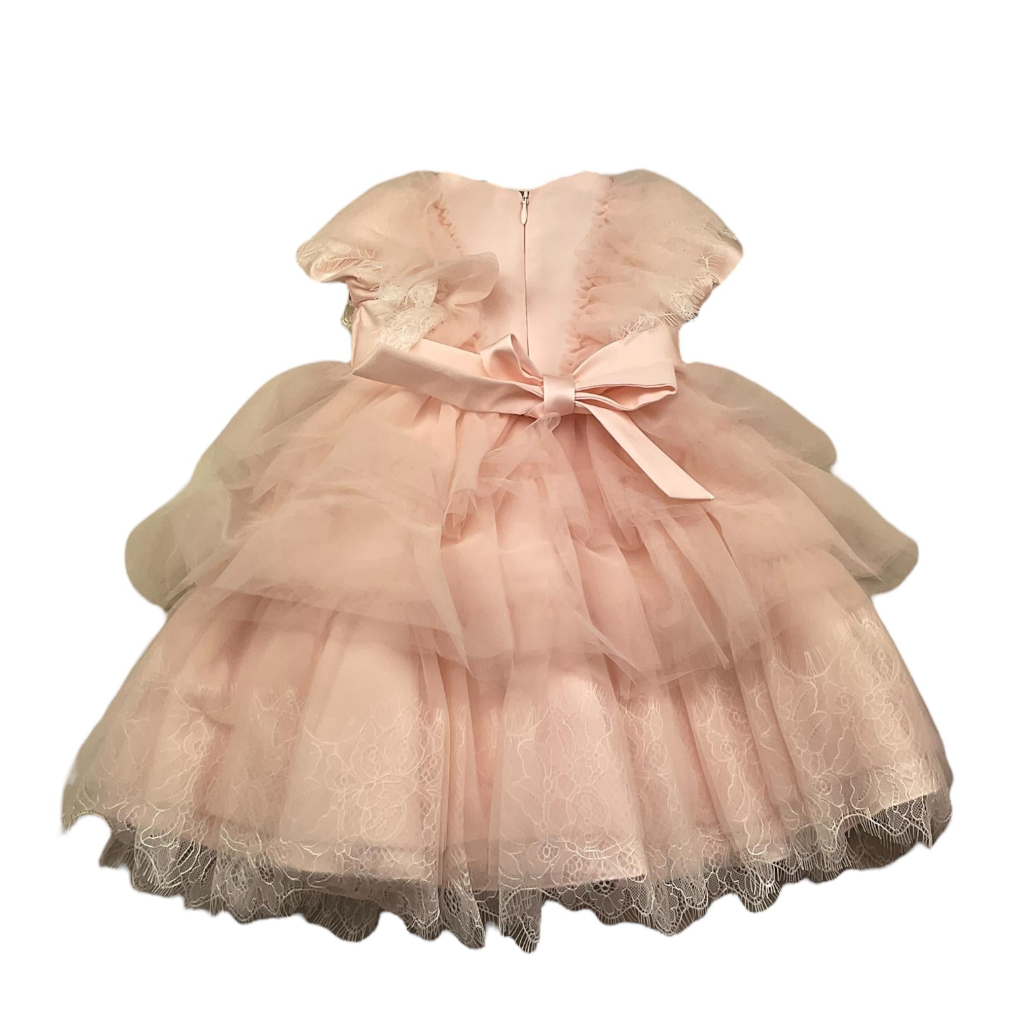 Petit Abito Cerimonia Tinta Unita Mezza Manica per Neonata 2015432 ROSA PETIT 