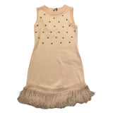 Fun & Fun Abito Giromanica Tinta Unita con Frange E Applicazioni per Bambina FBDR01328 ROSA FUN & FUN 