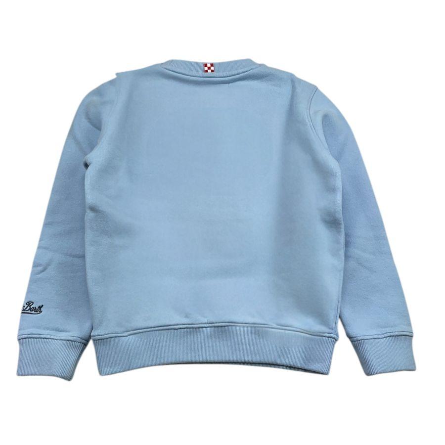 SAINT BARTH felpa girocollo tinta unita con stampa Azzurro per Bambino HUT0004 AZZURRO SAINT BARTH 