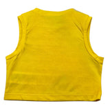 Hinnominate Solid Color Crew Neck Tank Top with Yellow Print for Girls