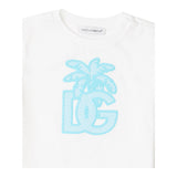 DOLCE & GABBANA t-shirt girocollo tinta unita con logo Bianco per Neonato L1JTEY BIANCO DOLCE & GABBANA 
