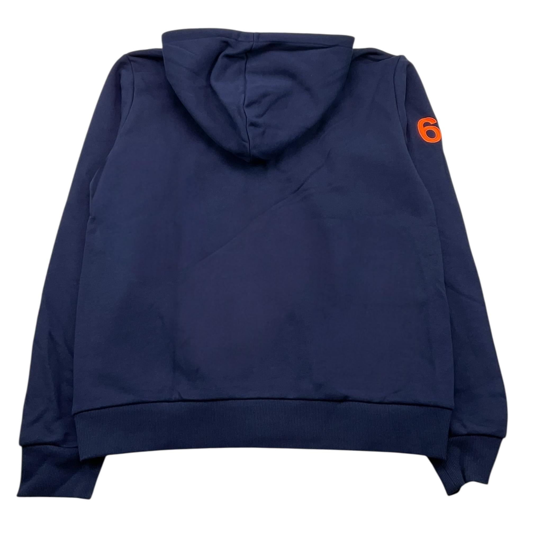 SUN68 felpa con zip e cappuccio tinta unita con logo Blu per Bambino F44331X BLU SUN68 
