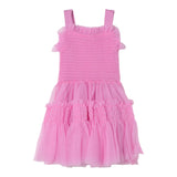 Twinset Solid Color Sleeveless Dress With Pink Tulle For Baby Girl
