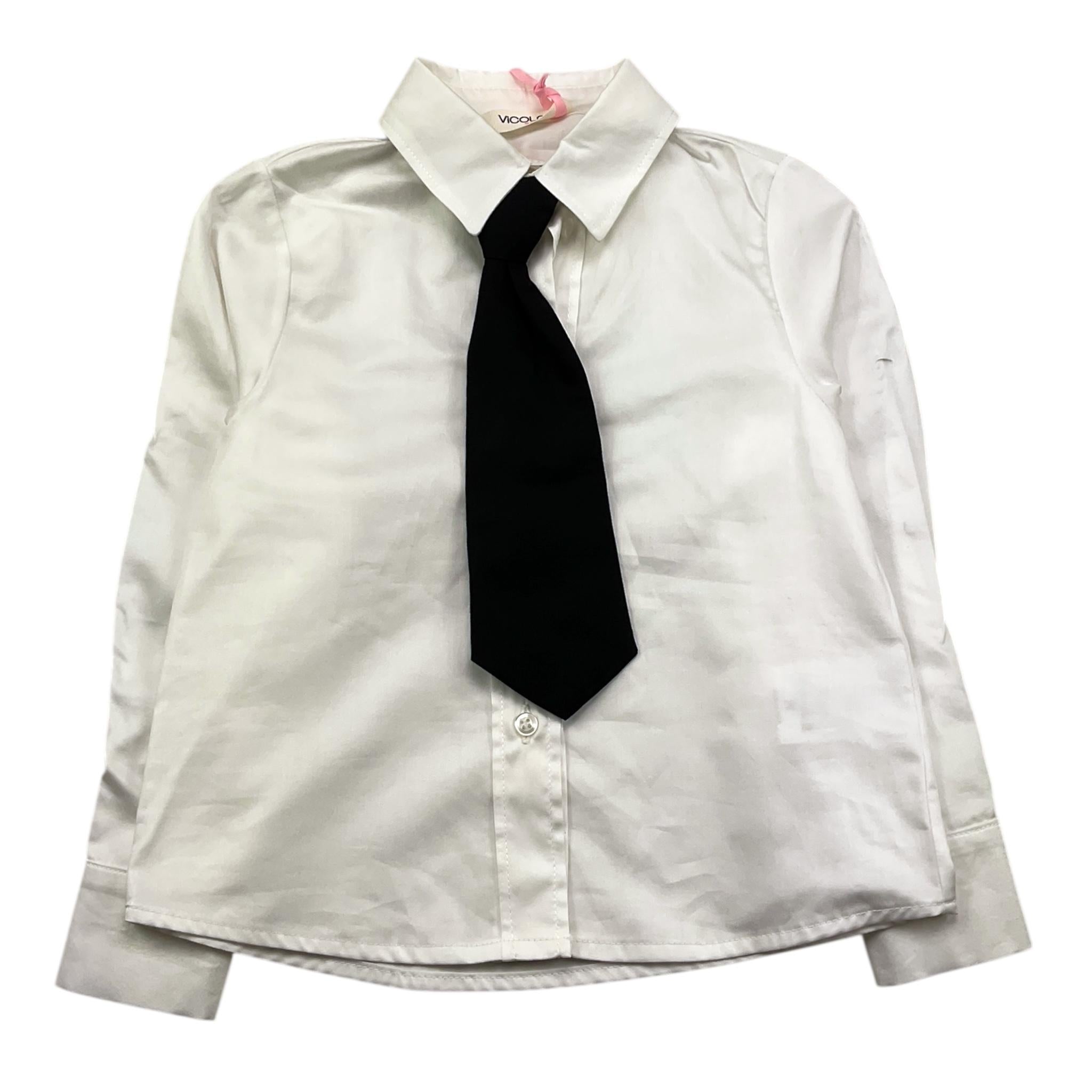 VICOLO camicia manica lunga tinta unita con cravatta Bianco per Bambina 3141C00098 BIANCO VICOLO 
