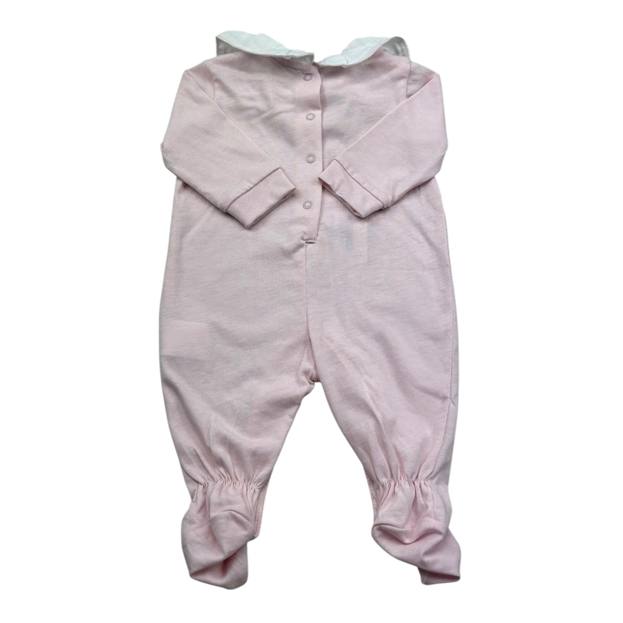 Isabel & Martinez Tutina Manica Lunga Tinta Unita con Ricami per Neonata IM25N409 ROSA ISABEL & MARTINEZ 