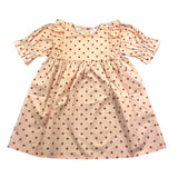 Zhoe &amp; Tobiah Solid Color Dress With Pink Polka Dot Pattern For Girls