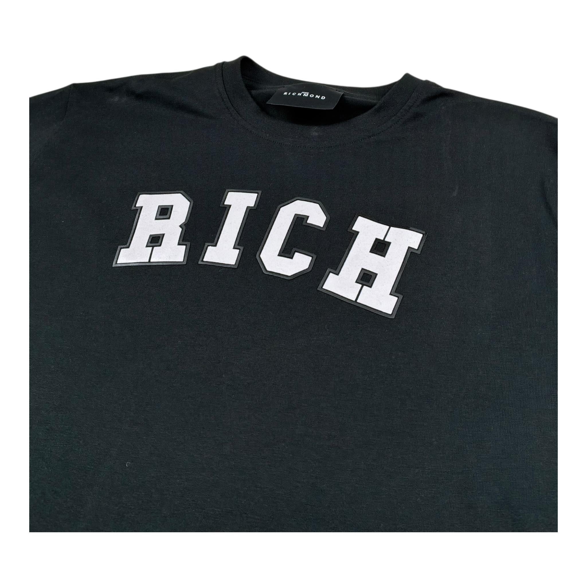 John Richmond T-Shirt Girocollo Tinta Unita con Stampa per Bambino RBP26012TS NERO JOHN RICHMOND 
