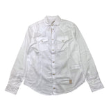 Eleventy Long Sleeve Solid Color Button Down Shirt White For Boys