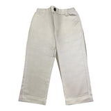 Manuel Ritz Solid Color Pants With Elastic Waist White For Boys