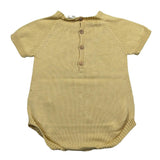 Wedoble Pagliaccetto Mezza Manica Tinta Unita con Trafori per Neonato V2507305A GIALLO WEDOBLE 