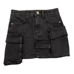 JOHN RICHMOND gonna in denim tinta unita con tasconi Nero per Bambina RGA25218GO NERO JOHN RICHMOND 