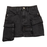 JOHN RICHMOND gonna in denim tinta unita con tasconi Nero per Bambina RGA25218GO NERO JOHN RICHMOND 