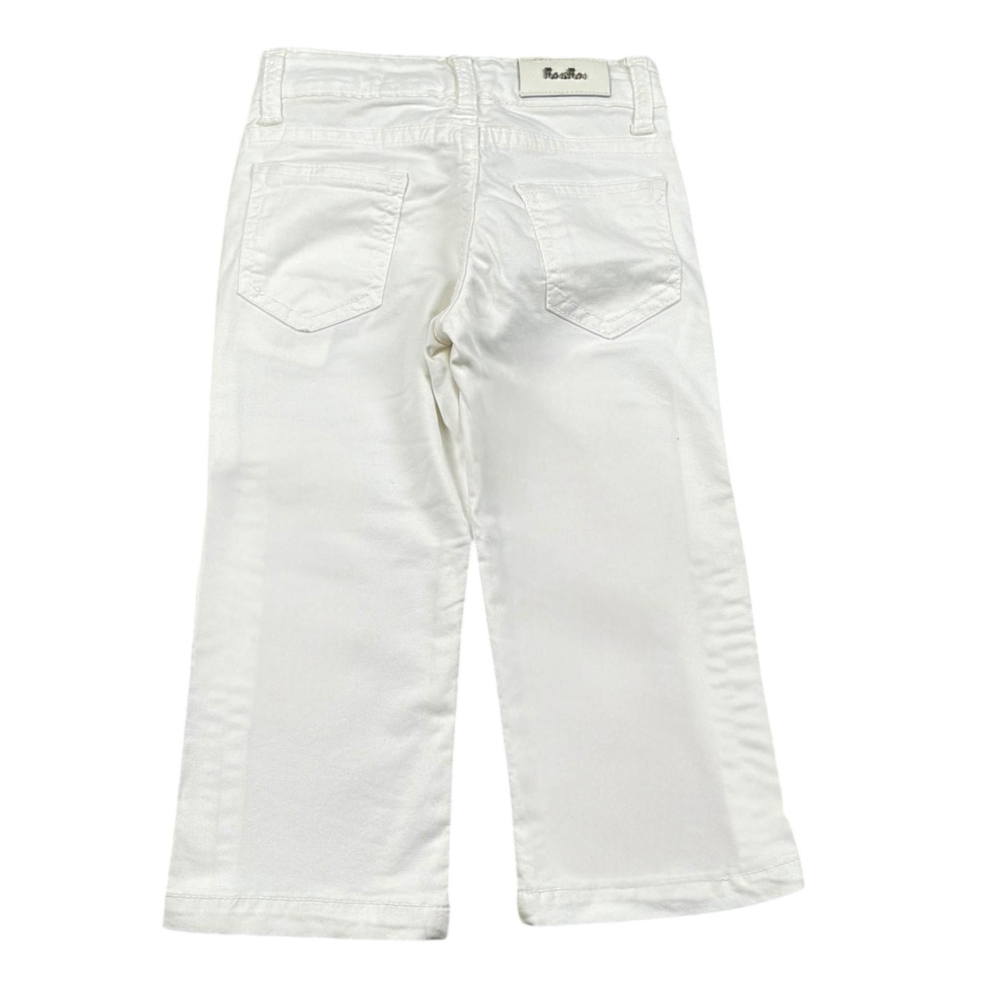 Fun & Fun Pantalone Tinta Unita con Girovita Regolabile per Bambina FNBPT14424 BIANCO FUN & FUN 