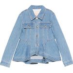 Elisabetta Franchi camicia Manica Lunga Tinta Unita In Denim per Bambina EFGB123XXX AZZURRO ELISABETTA FRANCHI 