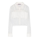 Miss Blumarine Embroidered Long Sleeve Shirt With White Top For Girls