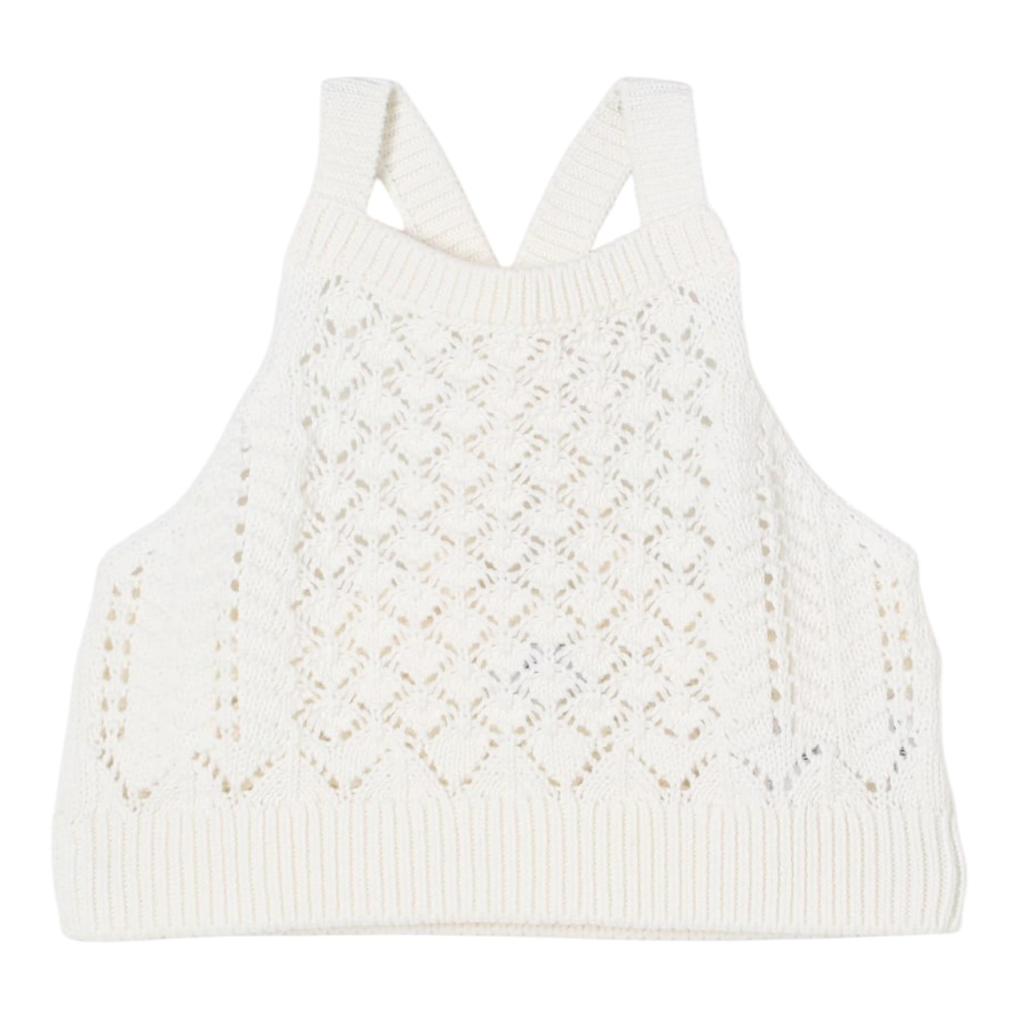 Il Gufo Top Tinta Unita Traforato per Bambina P25TC088EM442 PANNA IL GUFO 