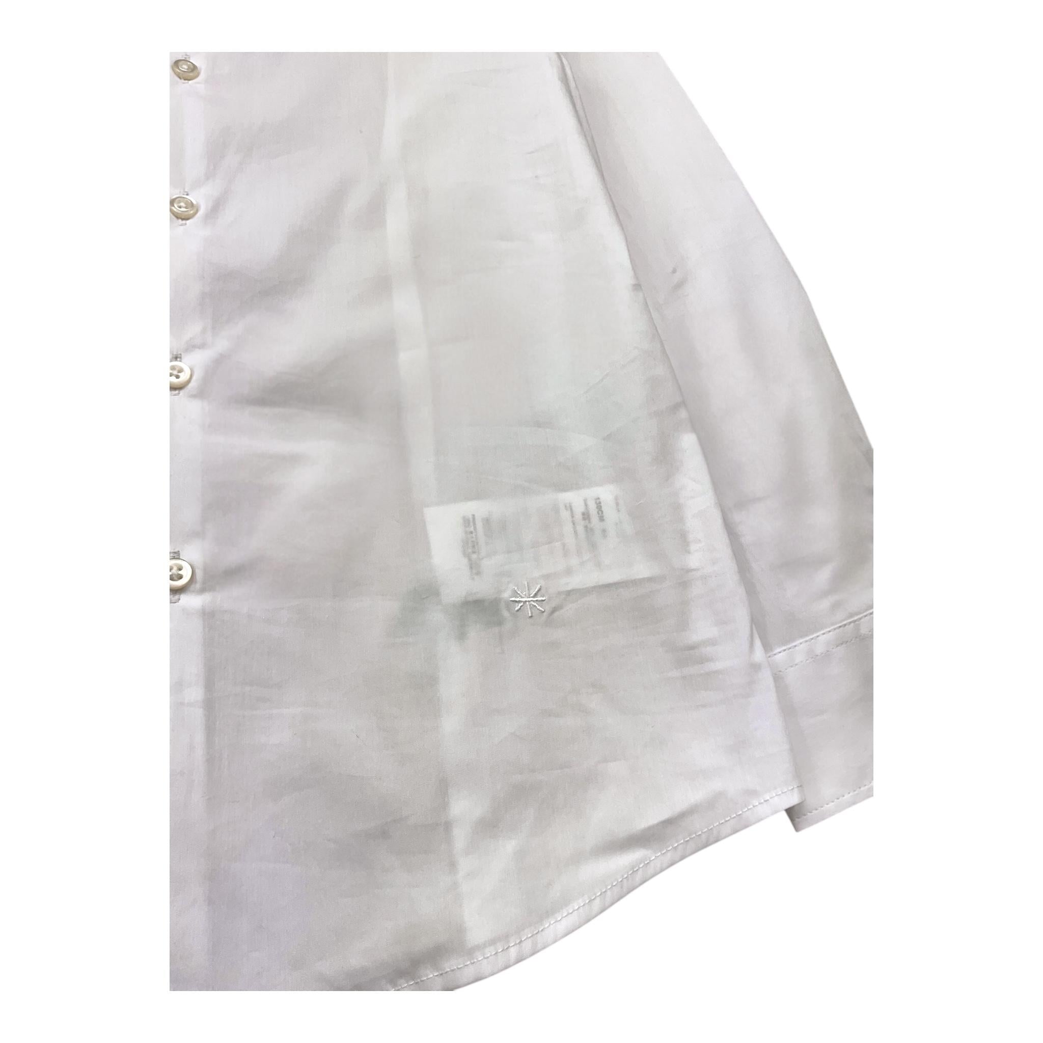 Manuel Ritz Camicia Manica Lunga Tinta Unita con Logo per Bambino MR2900 BIANCO MANUEL RITZ 