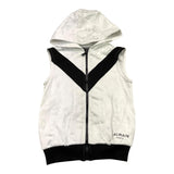 Balmain Sleeveless Sweatshirt Solid Color With Hood White For Boys