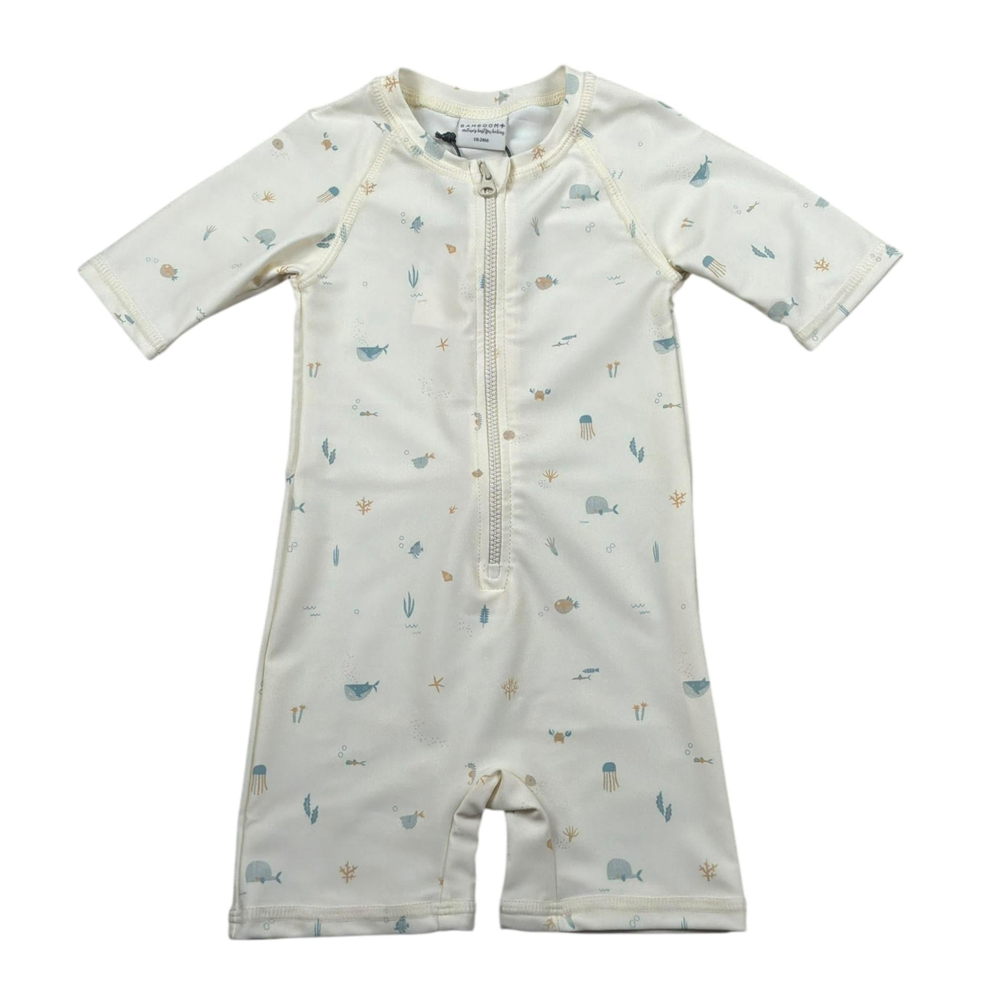 Bamboom+Babies Tutina Mare Tinta Unita con Stampe per Neonato 726 PANNA BAMBOOM+BABIES 