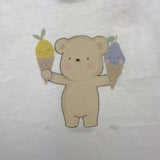 Aventiquattrore Crew Neck Solid Color T-Shirt with Cream Print for Newborns