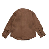 Manuel Ritz Solid Color Shirt With Korean Collar Brown For Boys