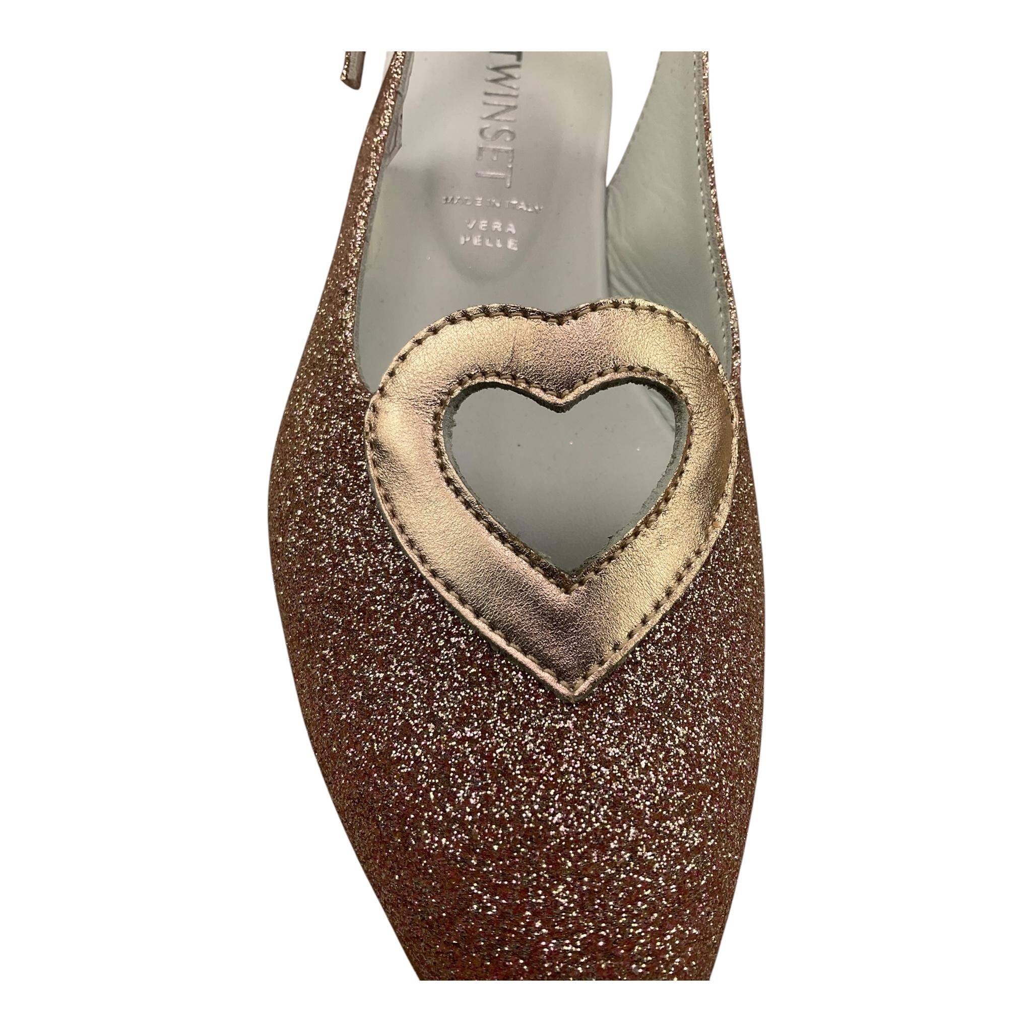 Twinset Ballerina Tinta Unita con Trafori E Glitter per Bambina 221GCJ04E ROSA TWINSET 