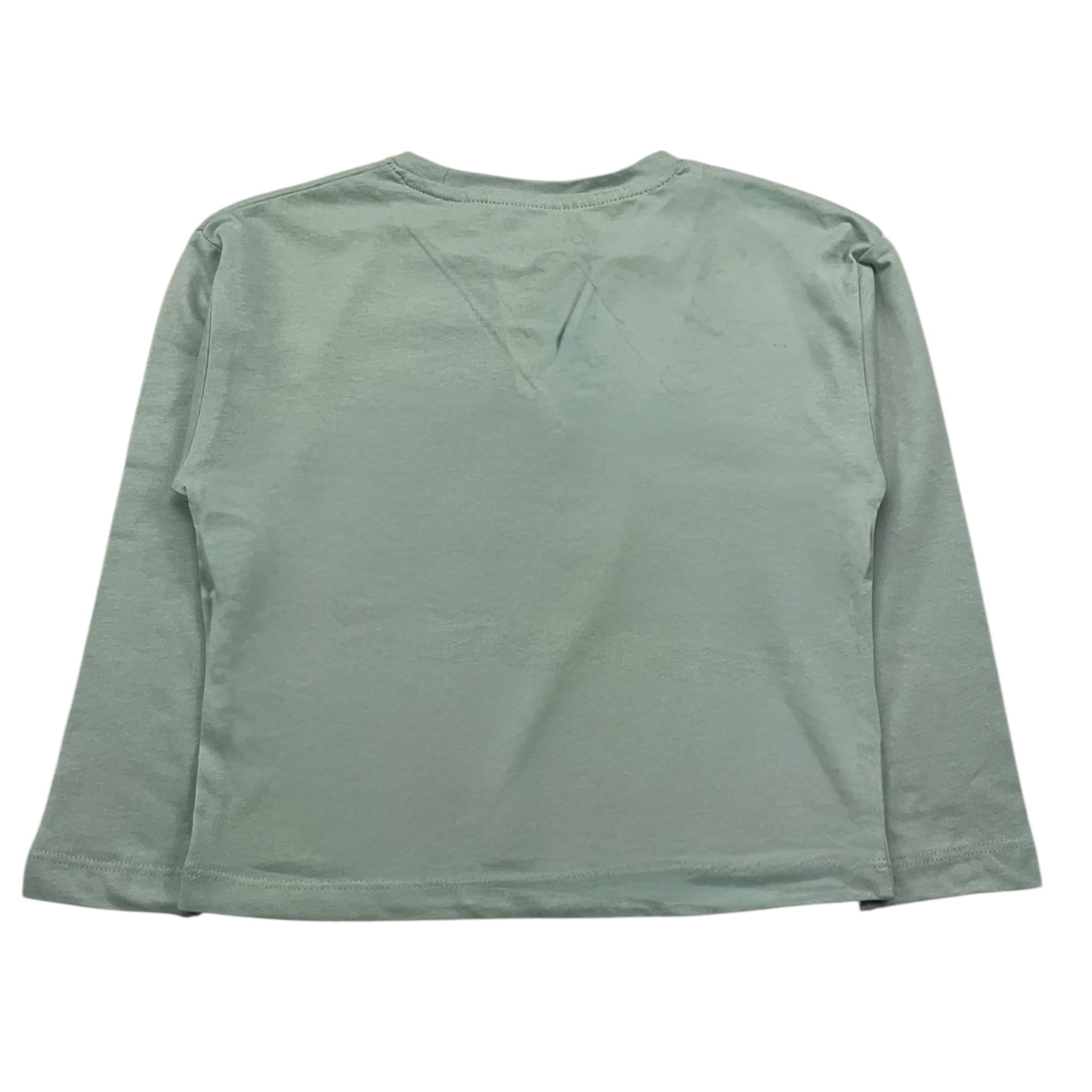 LOSAN shirt girocollo tinta unita con stampa Verde acqua per Bambina 51032941022015J VERDE ACQUA LOSAN 