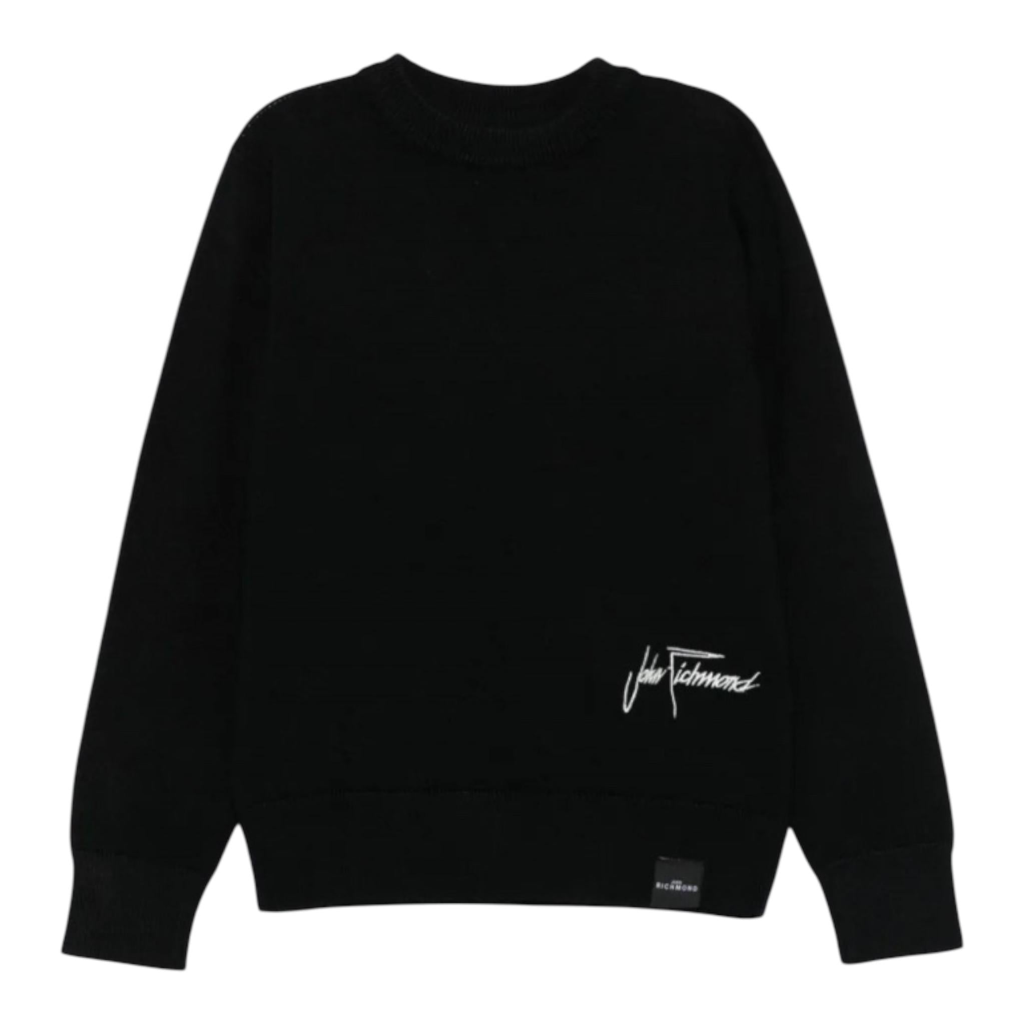 JOHN RICHMOND maglia girocollo tinta unita con stampa logo Nero per Bambino RBA24066MAX NERO JOHN RICHMOND 
