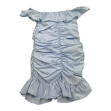 Vicolo Plain Dress With Ruffles Light Blue For Girls