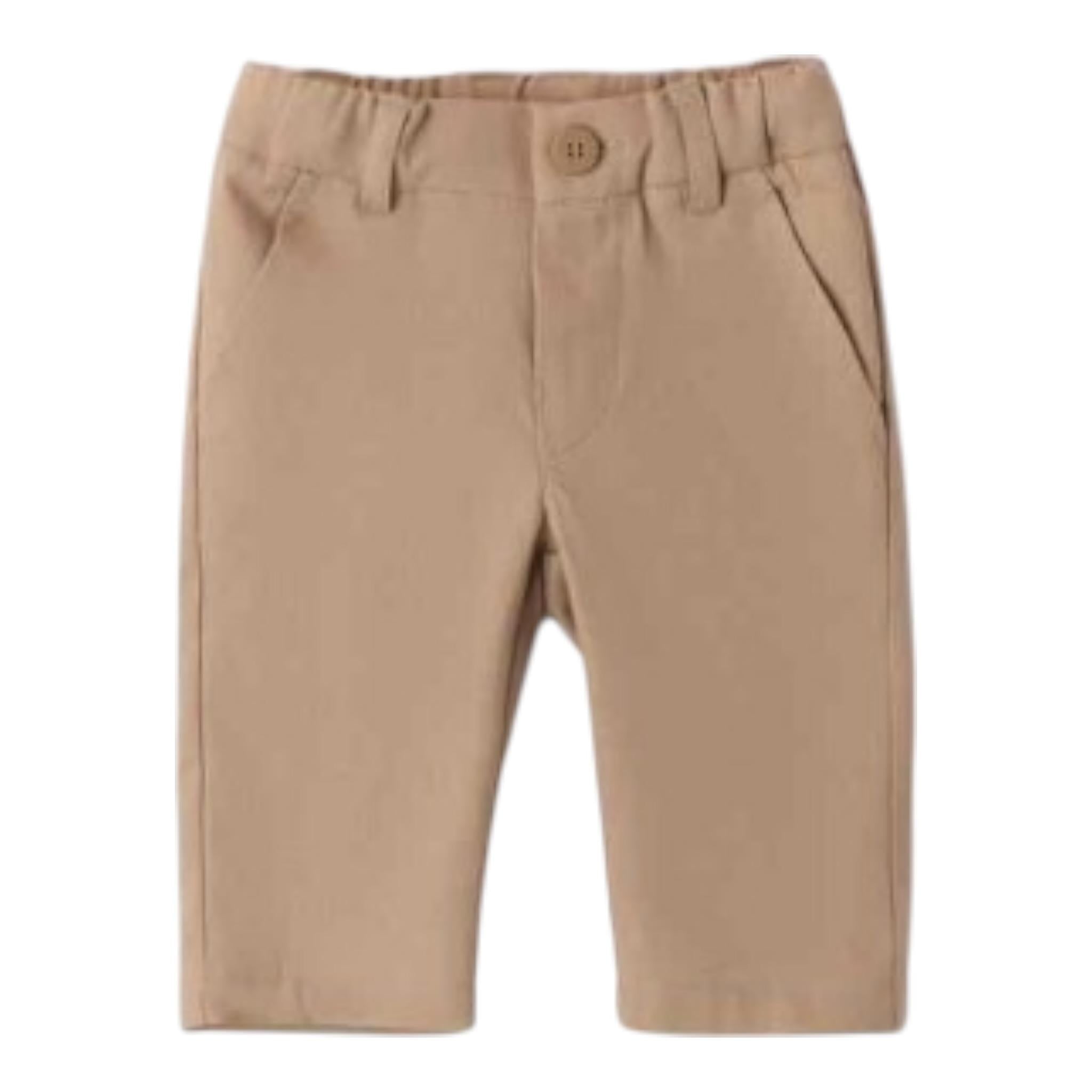Mini Banda Pantalone tinta unita con Girovita Regolabile Beige per Neonata 3B619 BEIGE MINI BANDA 