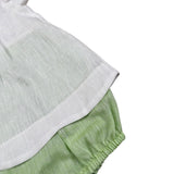 Bimbalo' Pagliaccetto Bicolore con Colletto Bianco/Verde per Neonata 7568 BIANCO/VERDE BIMBALO' 