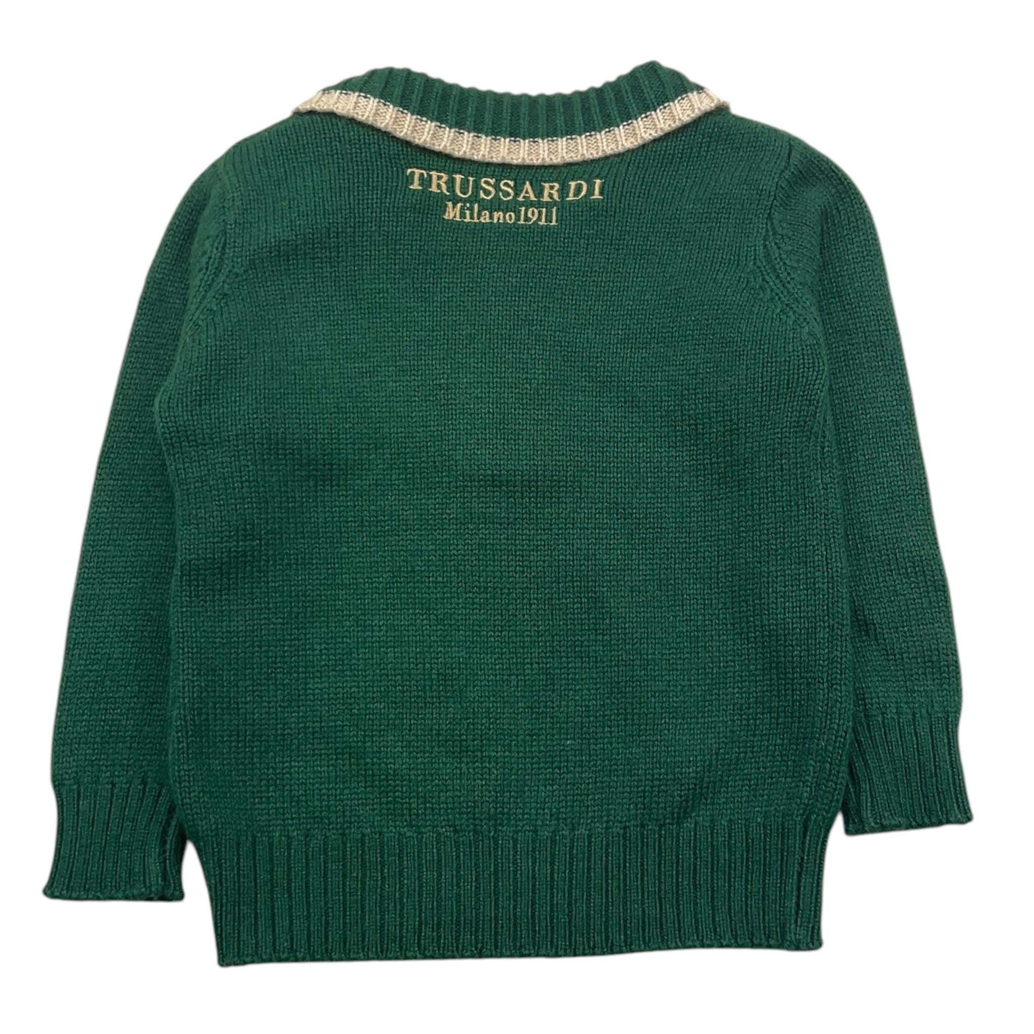 TRUSSARDI polo manica lunga in maglia tinta unita Verde per Neonato TIA25151PO VERDE TRUSSARDI 
