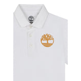 Timberland Polo Mezza Manica Tinta Unita con Logo per Bambino T60258 BIANCO TIMBERLAND 