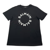Balmain Black Logo Solid Color Crew Neck T-Shirt For Boys