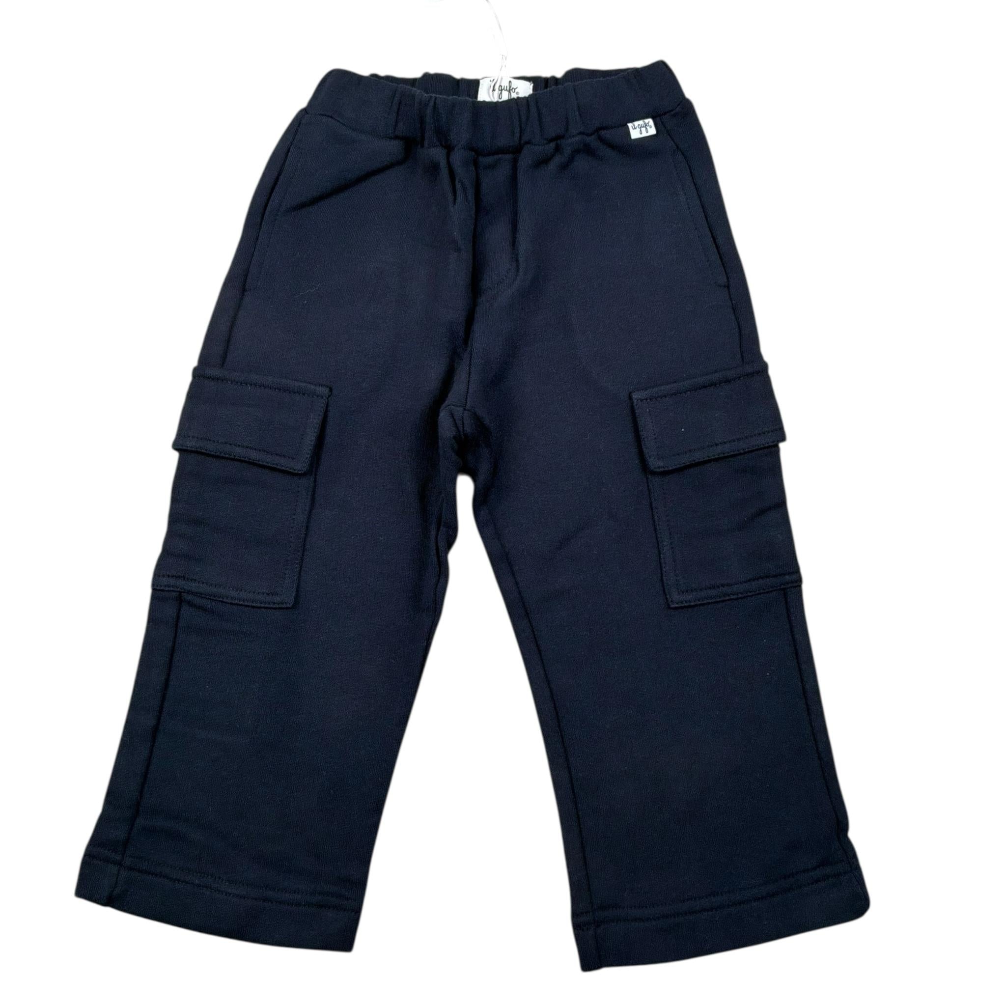 Il Gufo Pantalone Tuta Tinta Unita con Tasconi per Neonato P25PL436M0116 BLU IL GUFO 