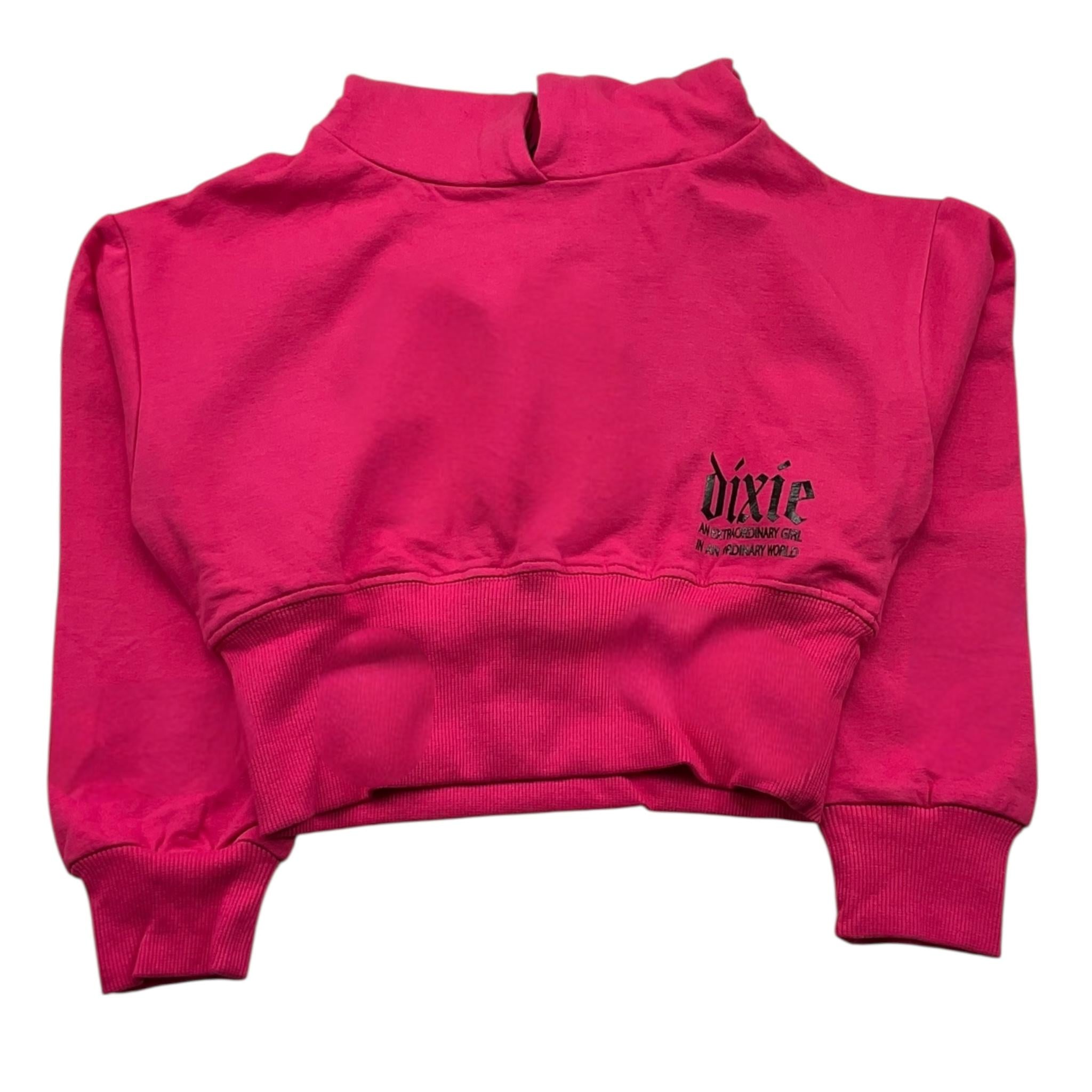 DIXIE felpa chiusa con cappuccio tinta unita Fuxia per Bambina LM15042G67 FUXIA DIXIE 