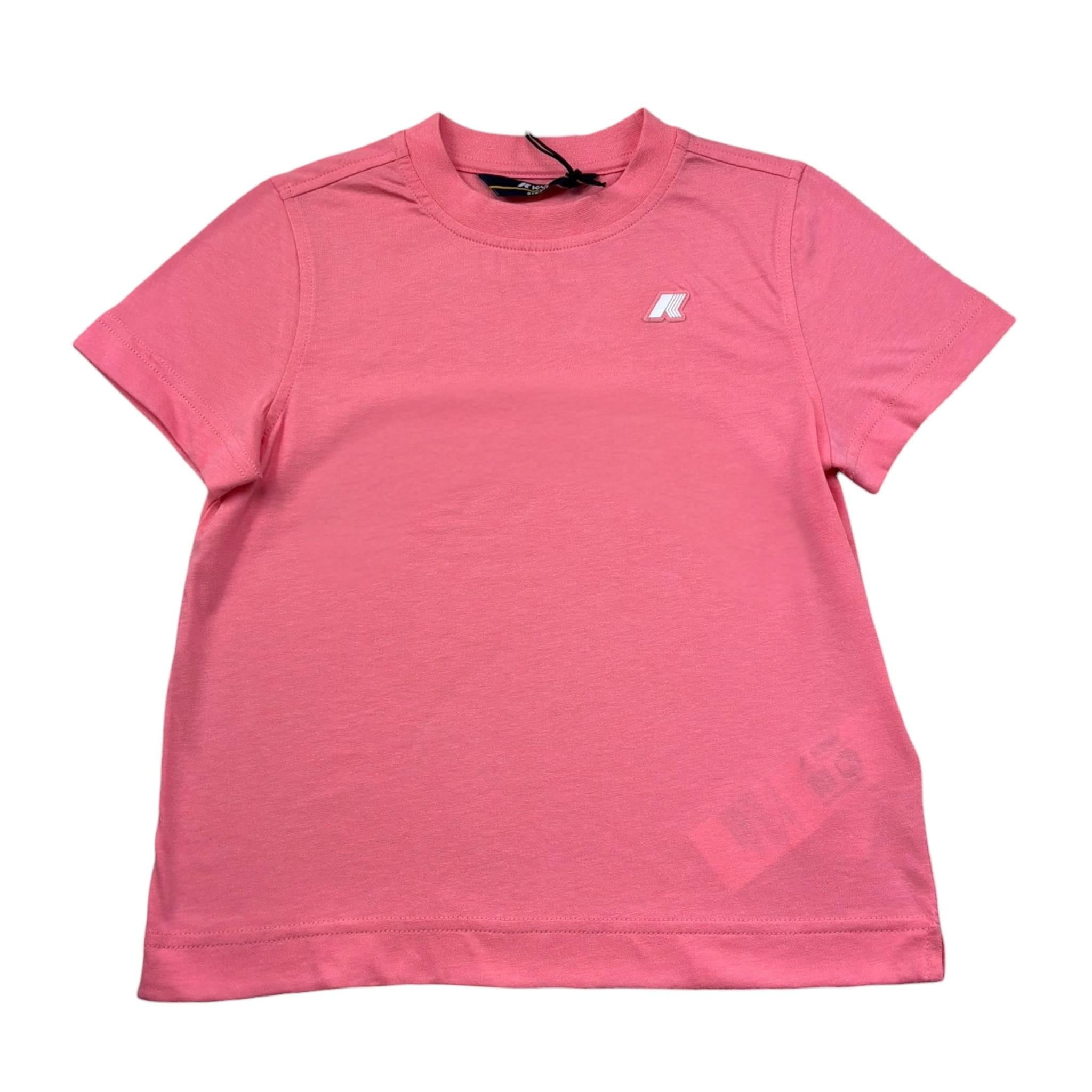 K-Way T-Shirt Girocollo Tinta Unita con Stampa per Bambina K2151LWW ROSA K-WAY 