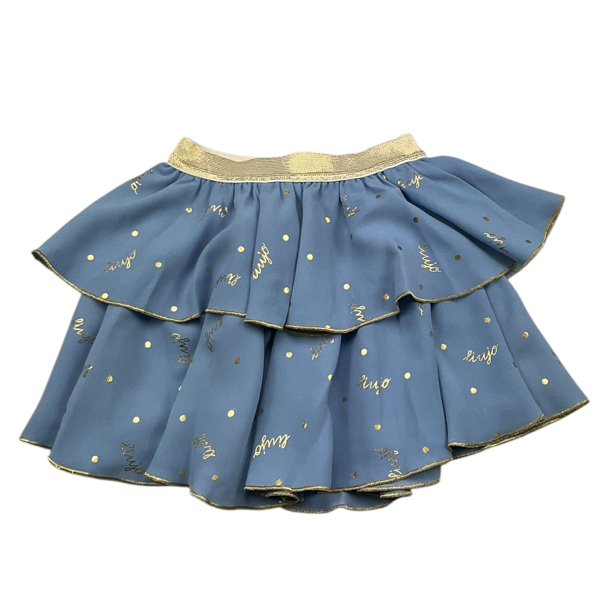 LIU JO gonna tinta unita con stampe logo Azzurro per Neonata KF4050N AZZURRO LIU JO 