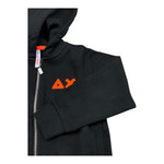 SUN68 felpa con zip e cappuccio tinta unita con logo Nero per Neonato F44331N NERO SUN68 