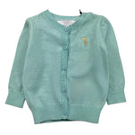 TRUSSARDI cardigan tinta unita con logo Verde acqua per Neonato TIA25010CD VERDE ACQUA TRUSSARDI 