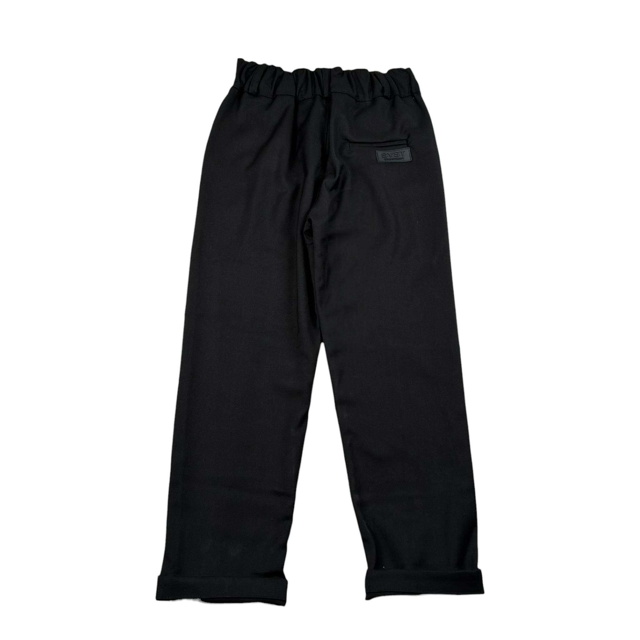 Syst Pantalone Tinta Unita con Elastico In Vita per Bambino PB806 NERO SYST 