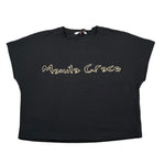 Manila Grace Canotta Tinta Unita con Stampa per Bambina 250TMJS25X NERO MANILA GRACE 