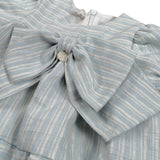 abito tinta unita con fantasia a righe LBG6320 AZZURRO LE BEBE' 