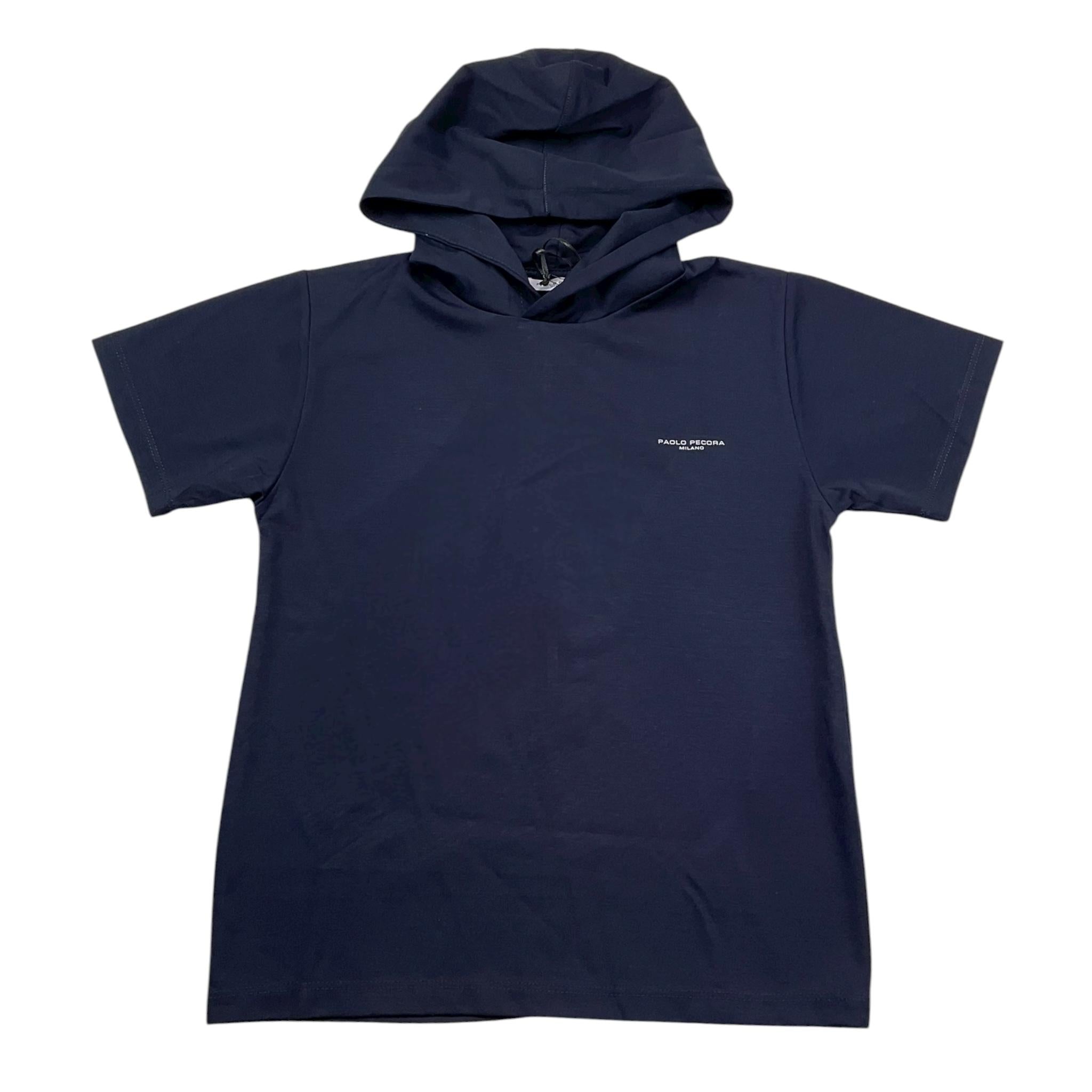 Paolo Pecora T-Shirt Tinta Unita con Cappuccio per Bambino PP4063 BLU PAOLO PECORA 