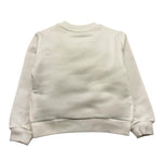 M+E' felpa chiusa girocollo tinta unita con applicazioni Panna per Bambina UE1673 PANNA M+E' 