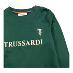 TRUSSARDI shirt girocollo tinta unita con stampa logo Verde per Bambino TBA25057TS VERDE TRUSSARDI 
