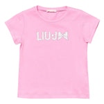 Liu Jo T-Shirt Girocollo Tinta Unita con Brillantini per Neonata KA5081NX ROSA LIU JO 
