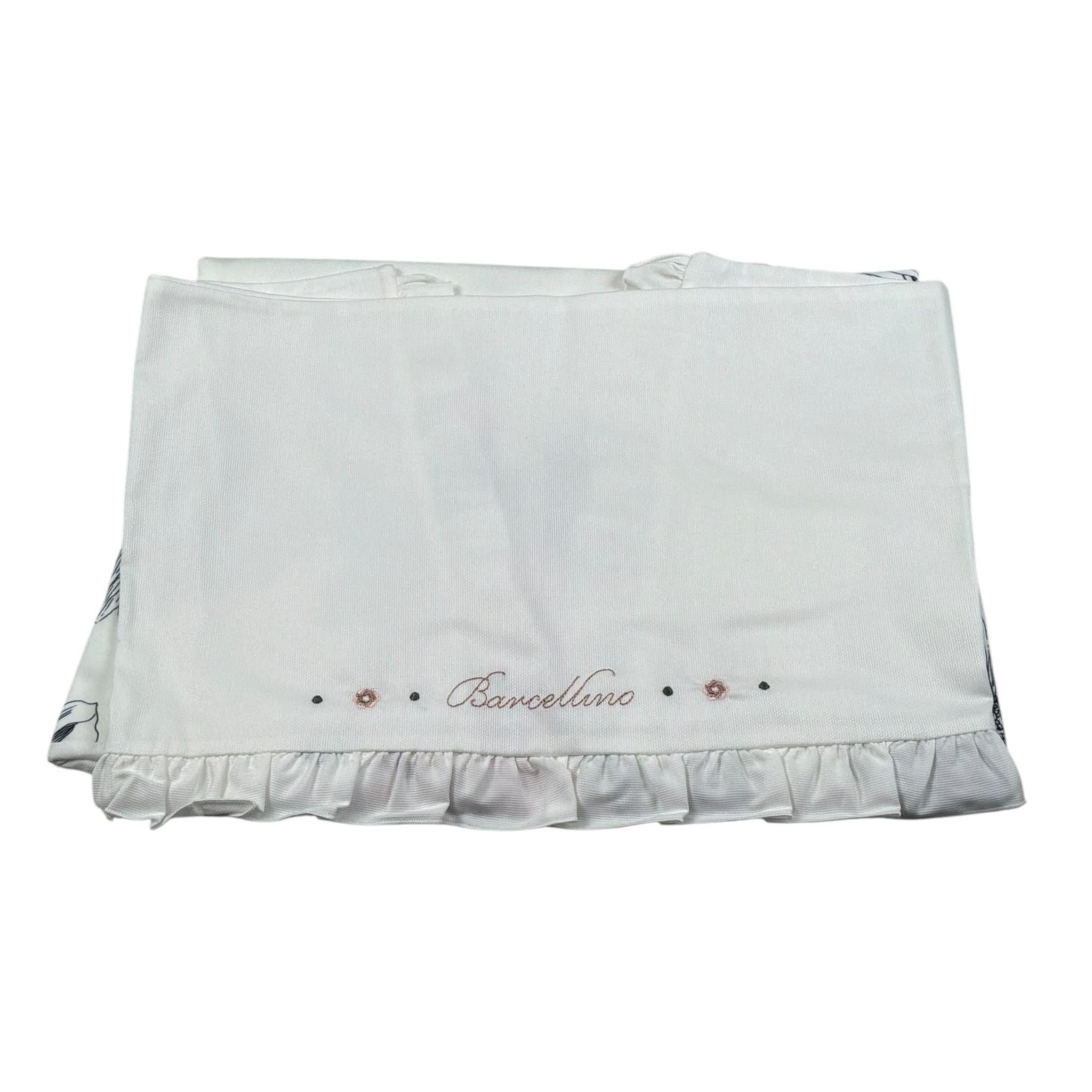 Barcellino Coperta Tinta Unita Stampa Fantasia per Neonata 106314 BIANCO BARCELLINO 